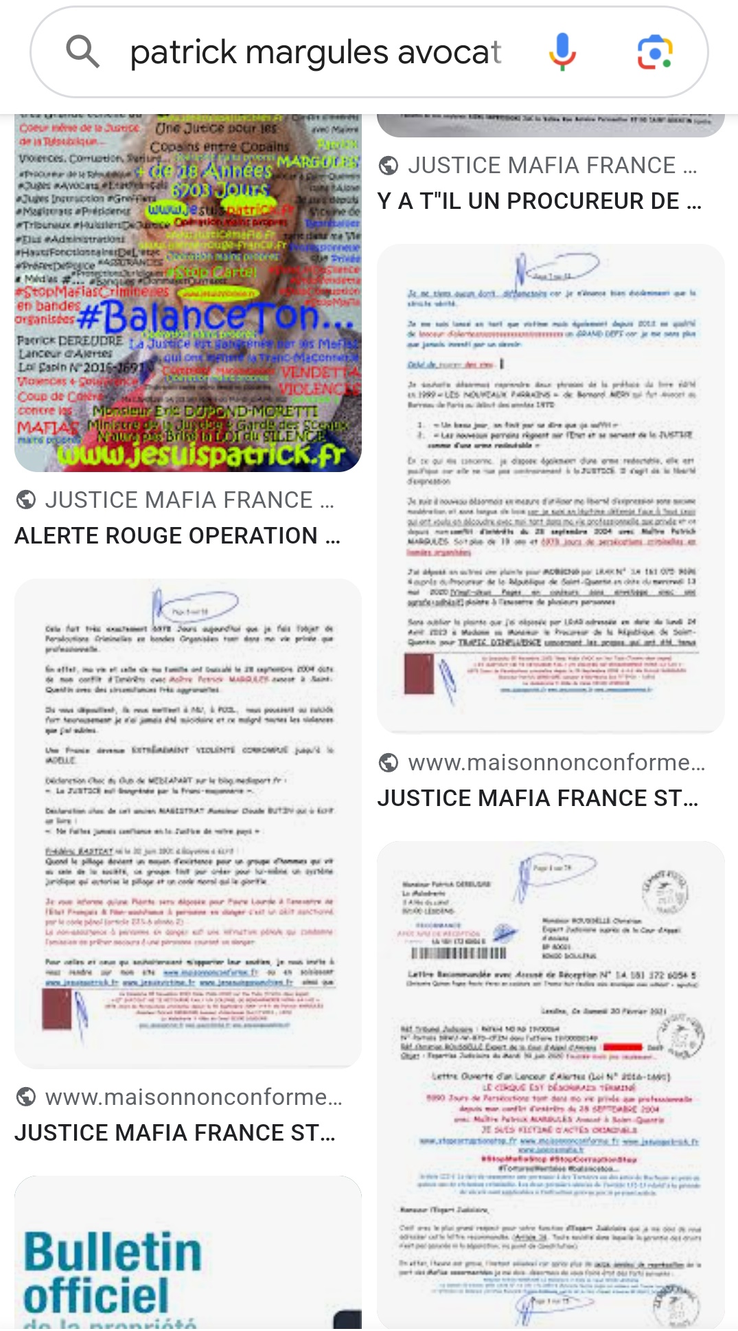 AFFAIRES CRIMINELLES LES BARONS & LES BARONNES DE LA JUSTICE 7177 Jours de persécutions criminelles en bandes organisées #CORRUPTION #VEDETTA #FAUXCRIMINELS en Ecritures Publique www.jesuispatrick.fr www.jesuisvictime.fr www.jenesuispasunchien.fr