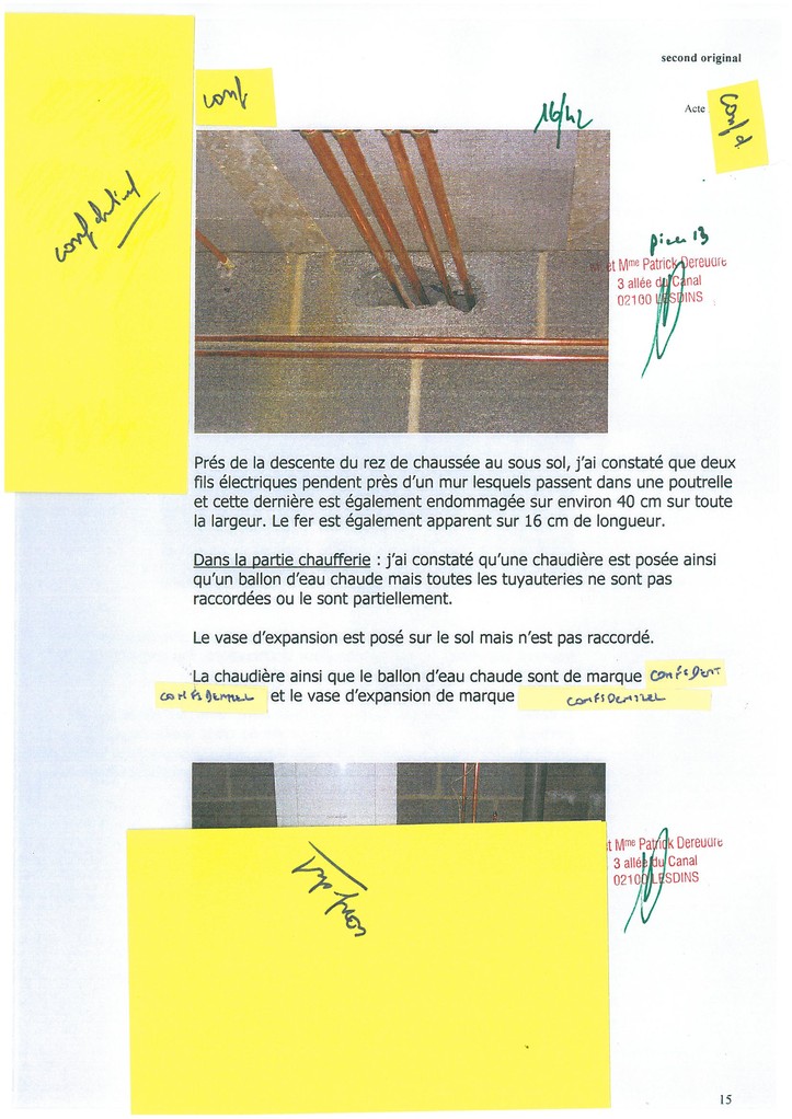 Pièce N° 13 page 16/42 Constat d'huissier du 8 & 9 Septembre 2008  voir site www.maisonnonconforme.fr