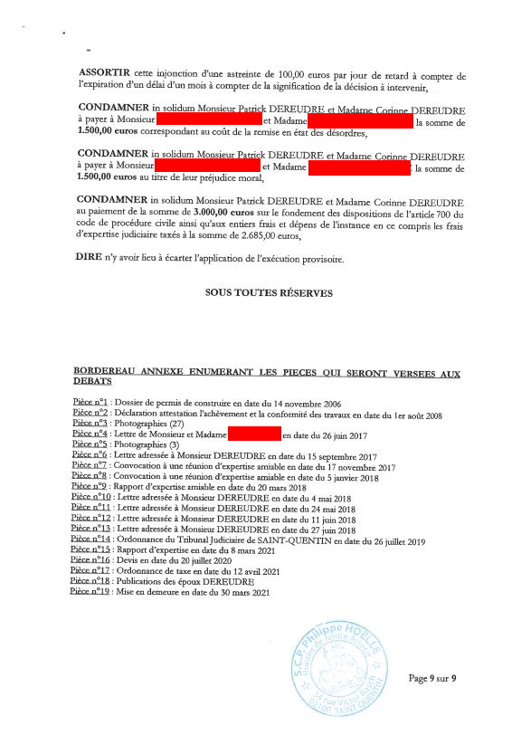 Affaires mes chers voisins Assignation par Huissier de Justice le 22 Juin 2021 au TGI de Saint-Quentin #StopVendetta #StopFauxEnEcrituresPubliques "#StopFalsifications #StopTorturesMentales w.jenesuispasunchien.fr www.jesuisvictime.fr www.Jesuispatrick.fr