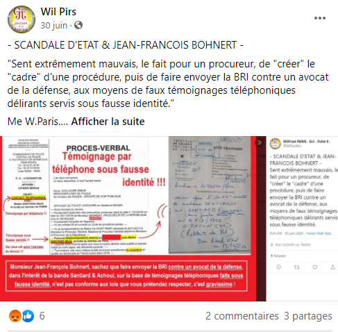 Facebook WIL PIRS Maître Wildfried PARIS AVOCAT DISSISENT Menacé de mort en FRANCE www.jesuispatrick.fr ALERTE ROUGE www.alerterouge-france.fr