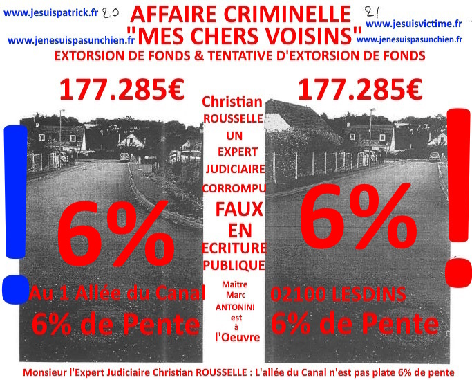 Pièce N°6c) Page 036sur134 AFFAIRE CRIMINELLE «MES CHERS VOISINS» SIGNIFICATION DE JUGEMENT, Violences, Extorsion de Fonds, Tentative Extorsion de Fonds, Maître Marc ANTONINI à l'œuvre et ce avec la bénédiction de nos Institutions www.jesuispatrick.fr