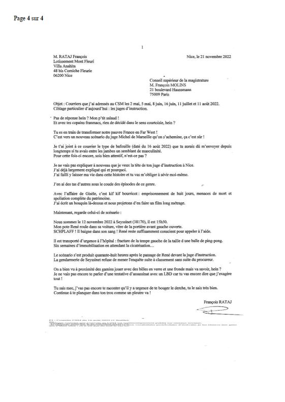 Monsieur René FORNEY Victime d'une tentative d'assassinat le Samedi 12 Novembre 2022 vers 15h50 sur le pont de CATANE côté SEYSSINET (38170). Il accuse les Milieux de la Corruption dans les Institutions du CARTEL GRENOBLOIS  (Justice, Police, Immobilier) 