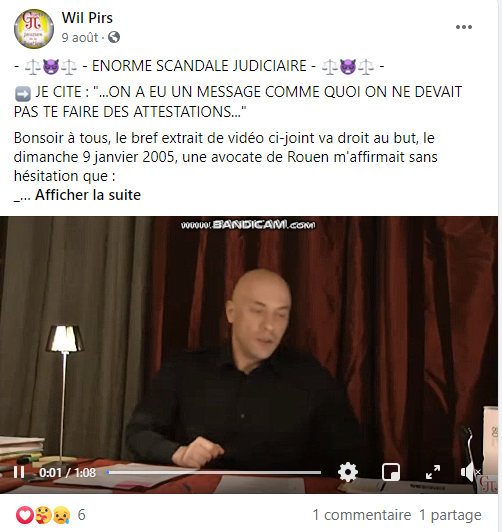 Facebook WIL PIRS Maître Wildfried PARIS AVOCAT DISSISENT Menacé de mort en FRANCE www.jesuispatrick.fr ALERTE ROUGE www.alerterouge-france.fr