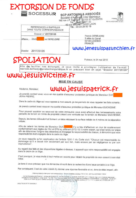 N53 Affaires Mes Chers Voisins Assignation Référé du 10 Juillet 2019 par Huissier de Justice la SCP Philippe HOELLE  à Saint-Quentin (02) #ExtorsionDeFonds www.jesuispatrick.fr www.jesuisvictime.fr www.justicemafia.fr www.jenesuispasunchien.fr #Spoliation