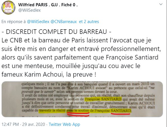 Facebook WIL PIRS Maître Wildfried PARIS AVOCAT DISSISENT Menacé de mort en FRANCE www.jesuispatrick.fr ALERTE ROUGE www.alerterouge-france.fr