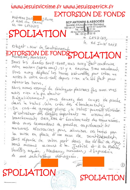 N34 Affaires Mes Chers Voisins Assignation Référé du 10 Juillet 2019 par Huissier de Justice la SCP Philippe HOELLE  à Saint-Quentin (02) #ExtorsionDeFonds www.jesuispatrick.fr www.jesuisvictime.fr www.justicemafia.fr www.jenesuispasunchien.fr #Spoliation