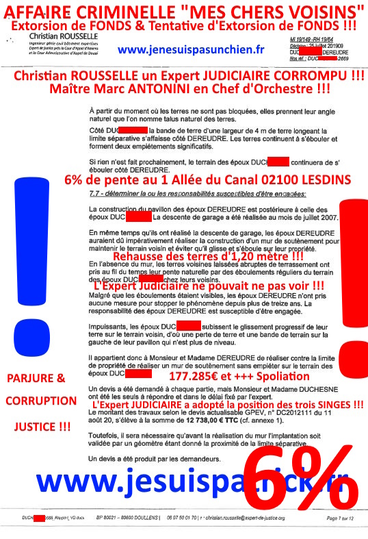 Pièce N°6c) Page 075sur134 AFFAIRE CRIMINELLE «MES CHERS VOISINS» SIGNIFICATION DE JUGEMENT, Violences, Extorsion de Fonds, Tentative Extorsion de Fonds, Maître Marc ANTONINI à l'œuvre et ce avec la bénédiction de nos Institutions www.jesuispatrick.fr