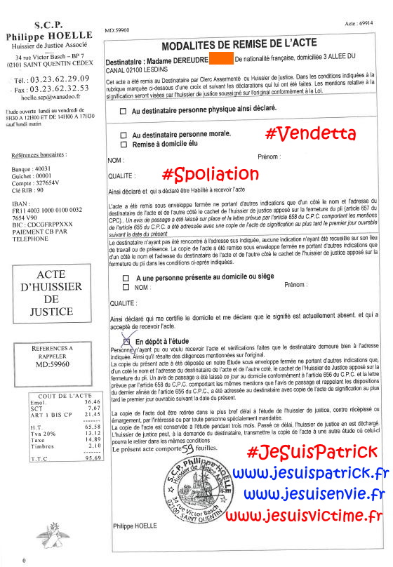 N59 Affaires Mes Chers Voisins Assignation Référé du 10 Juillet 2019 par Huissier de Justice la SCP Philippe HOELLE  à Saint-Quentin (02) #ExtorsionDeFonds www.jesuispatrick.fr www.jesuisvictime.fr www.justicemafia.fr www.jenesuispasunchien.fr #Spoliation