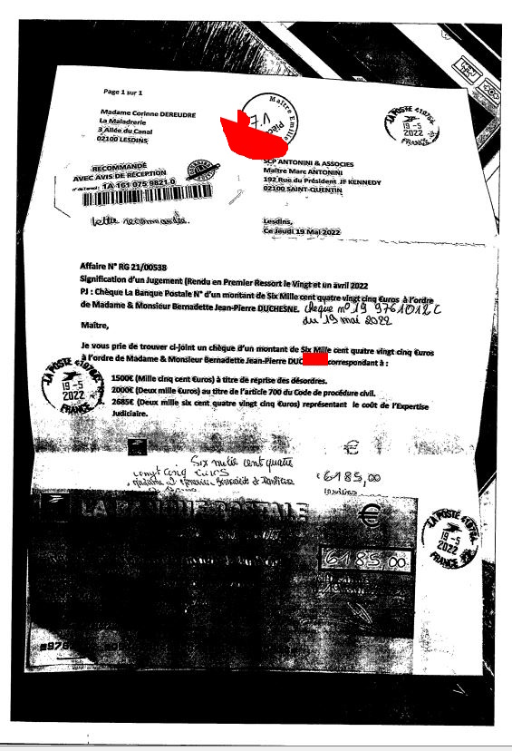 #StopCorruptionStop page 29sur40  Pièces de Me PROUT PROUT AFFAIRE CRIMINELLE «MES CHERS VOISINS» Maître vous êtes corrompue www.jesuispatrick.fr
