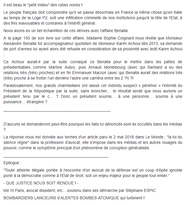 Maitre Wilfried PARIS, avocat empêché d’exercer Facebook WIL PIRS Maître Wildfried PARIS AVOCAT DISSISENT Menacé de mort en FRANCE www.jesuispatrick.fr ALERTE ROUGE www.alerterouge-france.fr