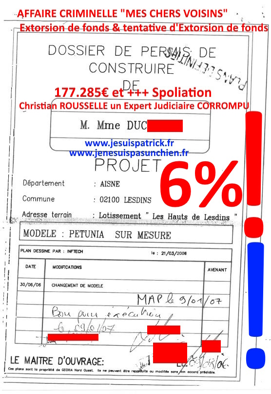 Pièce N°6c) Page 016sur134 AFFAIRE CRIMINELLE «MES CHERS VOISINS» SIGNIFICATION DE JUGEMENT, Violences, Extorsion de Fonds, Tentative Extorsion de Fonds, Maître Marc ANTONINI à l'œuvre et ce avec la bénédiction de nos Institutions www.jesuispatrick.fr