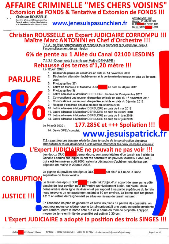 Pièce N°6c) Page 073sur134 AFFAIRE CRIMINELLE «MES CHERS VOISINS» SIGNIFICATION DE JUGEMENT, Violences, Extorsion de Fonds, Tentative Extorsion de Fonds, Maître Marc ANTONINI à l'œuvre et ce avec la bénédiction de nos Institutions www.jesuispatrick.fr