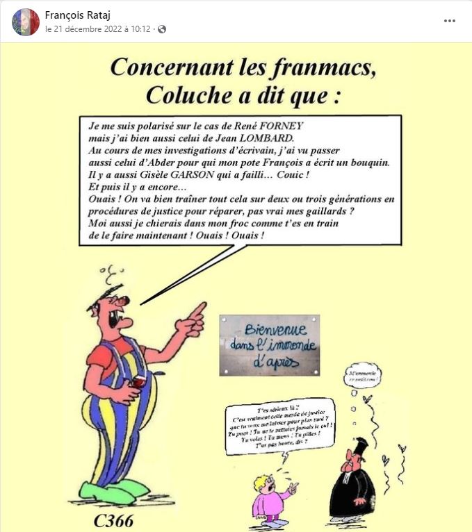 Monsieur René FORNEY Victime d'une tentative d'assassinat le Samedi 12 Novembre 2022 vers 15h50 sur le pont de CATANE côté SEYSSINET (38170). Il accuse les Milieux de la Corruption dans les Institutions du CARTEL GRENOBLOIS  (Justice, Police, Immobilier) 