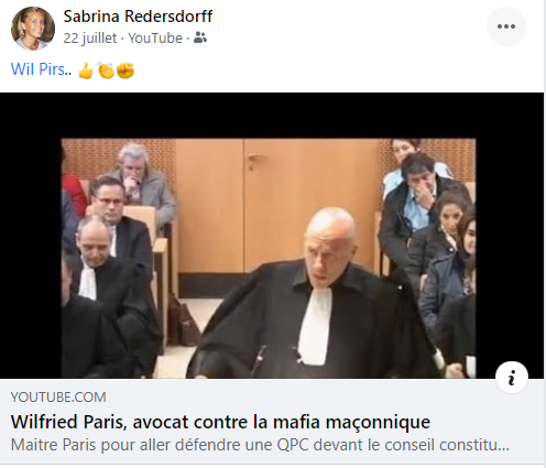 Facebook WIL PIRS Maître Wildfried PARIS AVOCAT DISSISENT Menacé de mort en FRANCE www.jesuispatrick.fr ALERTE ROUGE www.alerterouge-france.fr