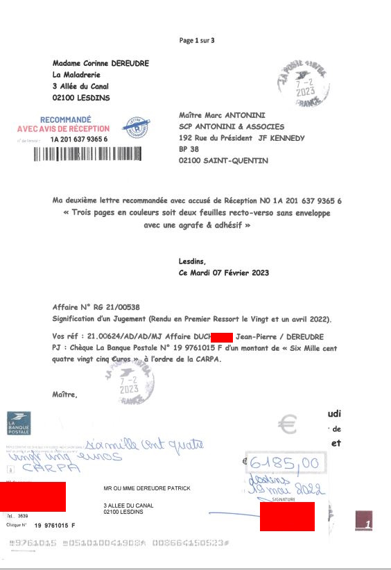 Pièce N° 1a) Page 32 sur 69 Pour preuve de notre bonne foi... AFFAIRE CRIMINELLE «MES CHERS VOISINS» Violences, Extorsion de Fonds, Maître Marc ANTONINI à l'oeuvre et ce avec la bénédiction de toutes nos Institutions www.jesuispatrick.fr