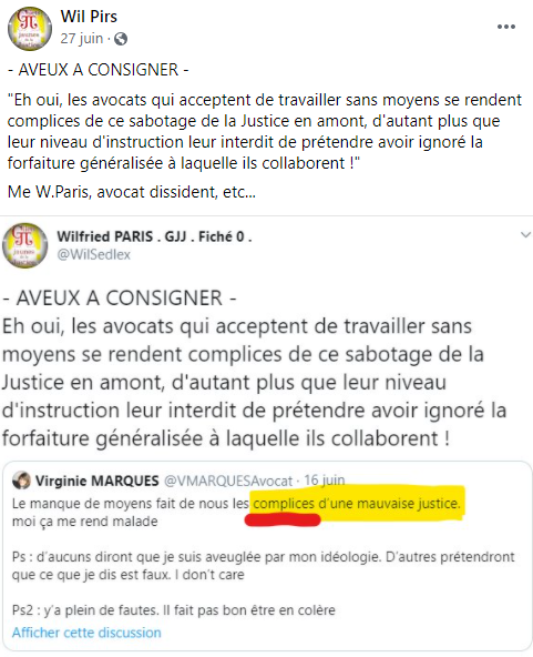 Facebook WIL PIRS Maître Wildfried PARIS AVOCAT DISSISENT Menacé de mort en FRANCE www.jesuispatrick.fr ALERTE ROUGE www.alerterouge-france.fr