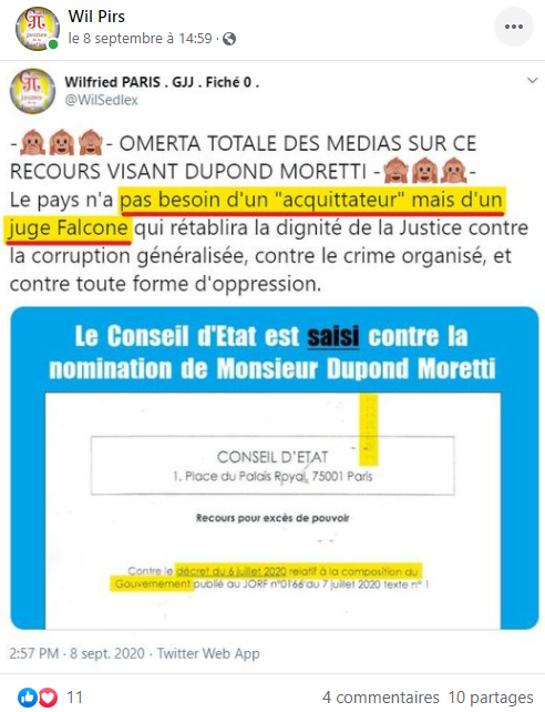 Facebook WIL PIRS Maître Wildfried PARIS AVOCAT DISSISENT Menacé de mort en FRANCE www.jesuispatrick.fr ALERTE ROUGE www.alerterouge-france.fr