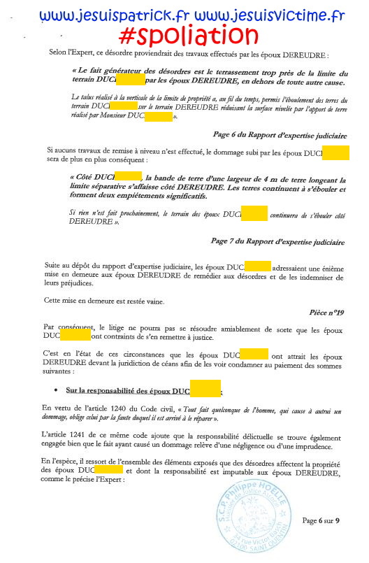 SCP Philippe HOELLE Huissier de Justice à Saint-Quentin AFFAIRE MES CHERS VOISINS ALERTE ROUGE FORFAITURE www.jesuispatrick.fr www.jesuisvictime.fr www.jesuisenvie.fr PARJURE & CORRUPTION AU COEUR MÊME DE LA JUSTICE DE LA REPUBLIQUE CORRUPTION GENERALISEE