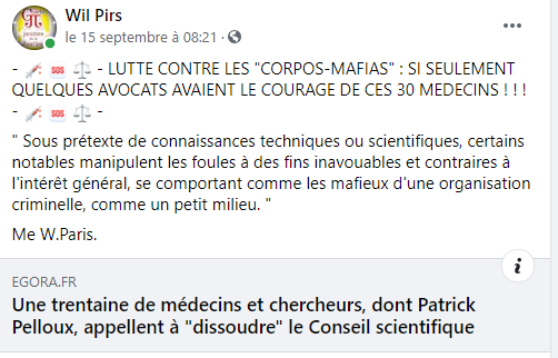 Facebook WIL PIRS Maître Wildfried PARIS AVOCAT DISSISENT Menacé de mort en FRANCE www.jesuispatrick.fr ALERTE ROUGE www.alerterouge-france.fr