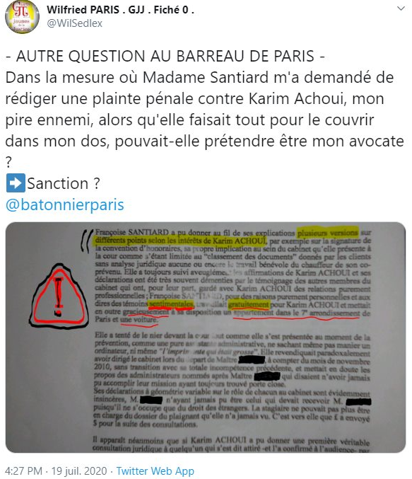 Facebook WIL PIRS Maître Wildfried PARIS AVOCAT DISSISENT Menacé de mort en FRANCE www.jesuispatrick.fr ALERTE ROUGE www.alerterouge-france.fr