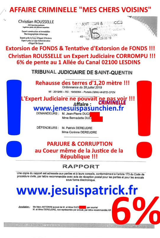 Pièce N°6c) Page 069sur134 AFFAIRE CRIMINELLE «MES CHERS VOISINS» SIGNIFICATION DE JUGEMENT, Violences, Extorsion de Fonds, Tentative Extorsion de Fonds, Maître Marc ANTONINI à l'œuvre et ce avec la bénédiction de nos Institutions www.jesuispatrick.fr