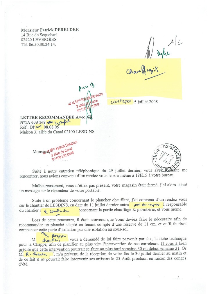 Pièce N° 13 page 30/42 Constat d'huissier du 8 & 9 Septembre 2008  voir site www.maisonnonconforme.fr