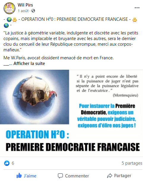 Facebook WIL PIRS Maître Wildfried PARIS AVOCAT DISSISENT Menacé de mort en FRANCE www.jesuispatrick.fr ALERTE ROUGE www.alerterouge-france.fr