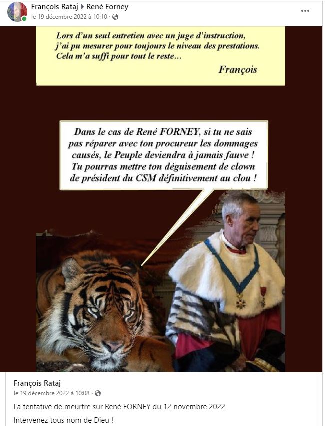 Monsieur René FORNEY Victime d'une tentative d'assassinat le Samedi 12 Novembre 2022 vers 15h50 sur le pont de CATANE côté SEYSSINET (38170). Il accuse les Milieux de la Corruption dans les Institutions du CARTEL GRENOBLOIS  (Justice, Police, Immobilier) 