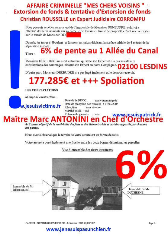 Pièce N°6c) Page 052sur134 AFFAIRE CRIMINELLE «MES CHERS VOISINS» SIGNIFICATION DE JUGEMENT, Violences, Extorsion de Fonds, Tentative Extorsion de Fonds, Maître Marc ANTONINI à l'œuvre et ce avec la bénédiction de nos Institutions www.jesuispatrick.fr