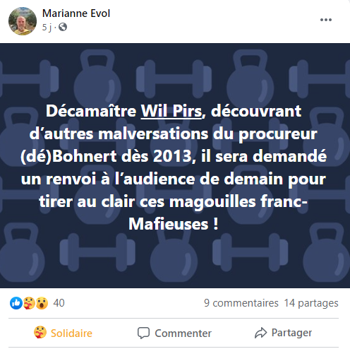 Facebook WIL PIRS Maître Wildfried PARIS AVOCAT DISSISENT Menacé de mort en FRANCE www.jesuispatrick.fr ALERTE ROUGE www.alerterouge-france.fr