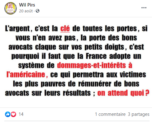 Facebook WIL PIRS Maître Wildfried PARIS AVOCAT DISSISENT Menacé de mort en FRANCE www.jesuispatrick.fr ALERTE ROUGE www.alerterouge-france.fr