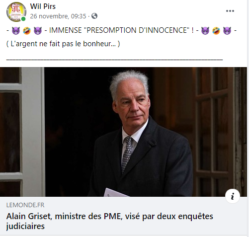 Facebook WIL PIRS Maître Wildfried PARIS AVOCAT DISSISENT Menacé de mort en FRANCE www.jesuispatrick.fr ALERTE ROUGE www.alerterouge-france.fr