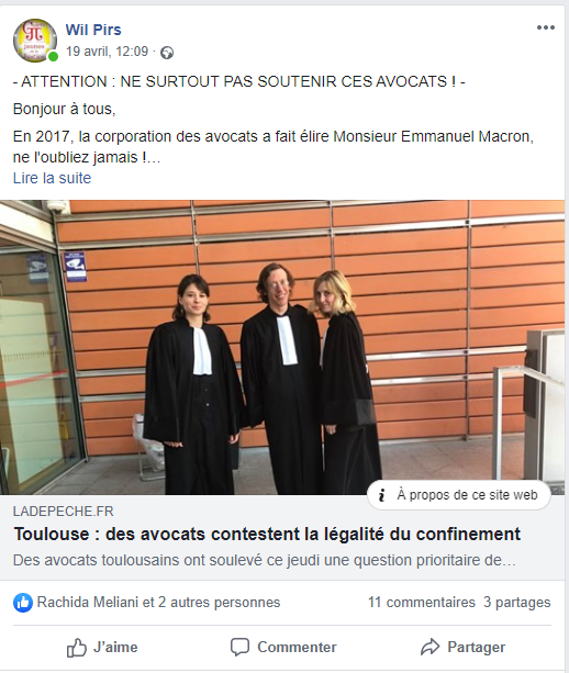 Facebook WIL PIRS Maître Wildfried PARIS AVOCAT DISSISENT Menacé de mort en FRANCE www.jesuispatrick.fr ALERTE ROUGE www.alerterouge-france.fr