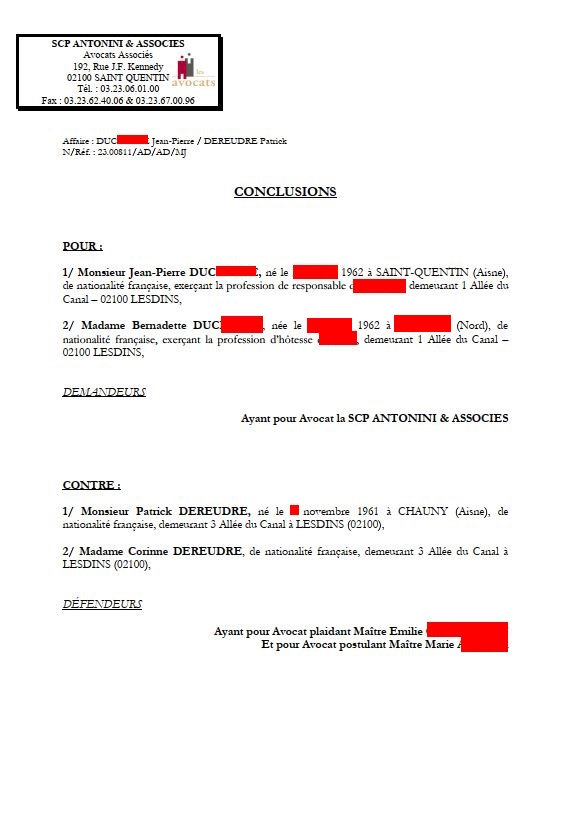 1Conclusions reçus le 14/02/24 AFFAIRE CRIMINELLE «MES CHERS VOISINS» SIGNIFICATION DE JUGEMENT, Violences, Extorsion de Fonds, Tentative Extorsion de Fonds, Maître Marc ANTONINI à l'œuvre et ce avec la bénédiction de nos Institutions www.jesuispatrick.fr