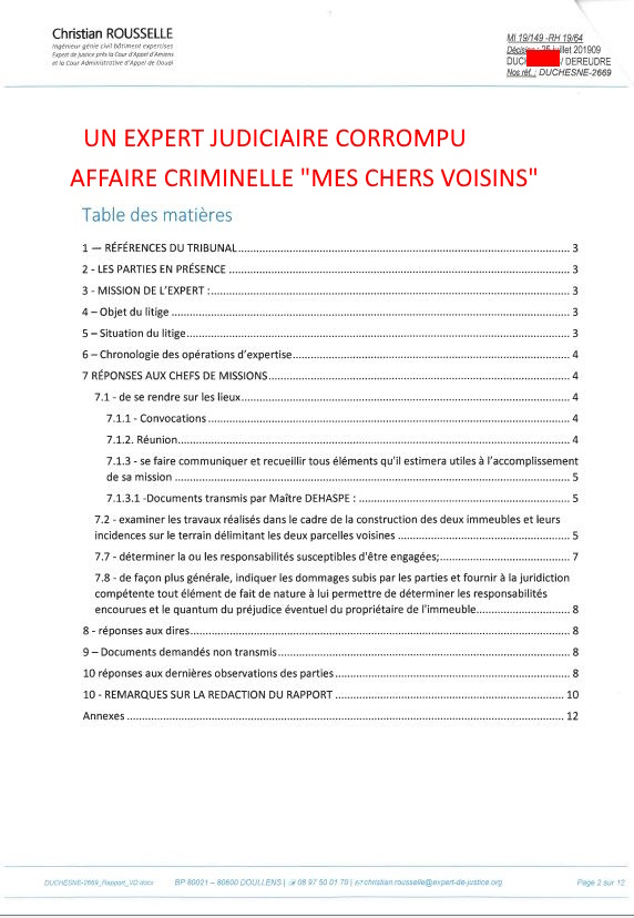Pièce N°4b) Page 04sur16 AFFAIRE CRIMINELLE «MES CHERS VOISINS» RAPPORT DÉFINITIF, Violences, Extorsion de Fonds, Tentative Extorsion de Fonds, Maître Marc ANTONINI à l'œuvre et ce avec la bénédiction de nos Institutions www.jesuispatrick.fr