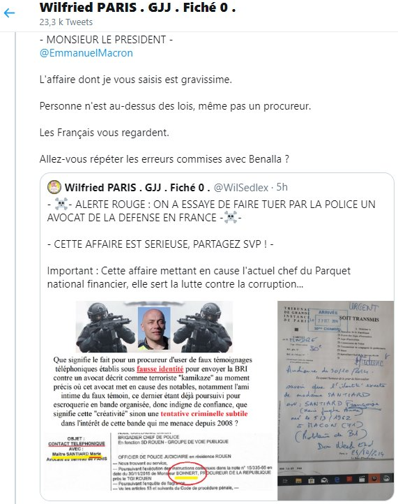 Facebook WIL PIRS Maître Wildfried PARIS AVOCAT DISSISENT Menacé de mort en FRANCE www.jesuispatrick.fr ALERTE ROUGE www.alerterouge-france.fr