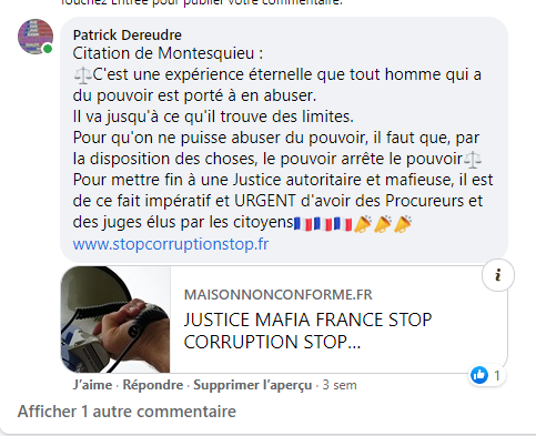 Facebook WIL PIRS Maître Wildfried PARIS AVOCAT DISSISENT Menacé de mort en FRANCE www.jesuispatrick.fr ALERTE ROUGE www.alerterouge-france.fr