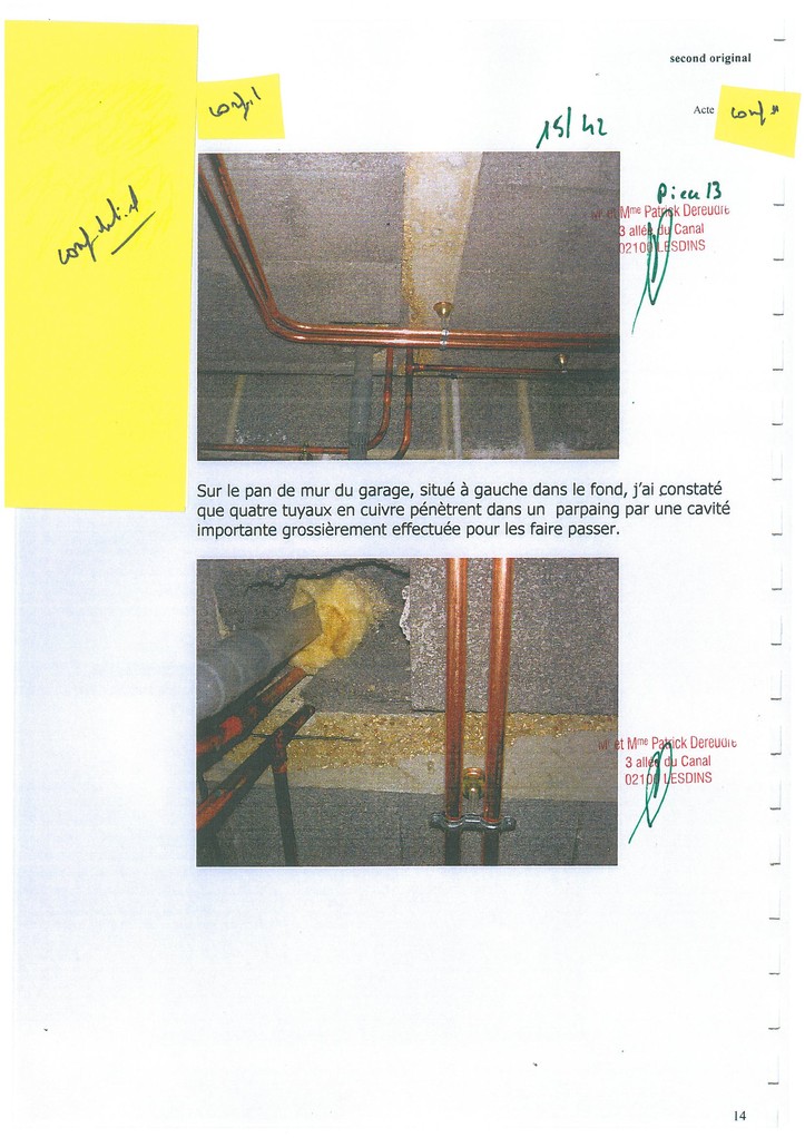 Pièce N° 13 page 15/42 Constat d'huissier du 8 & 9 Septembre 2008  voir site www.maisonnonconforme.fr