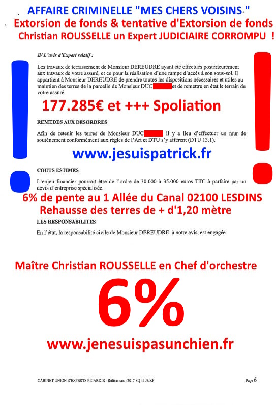 Pièce N°6c) Page 054sur134 AFFAIRE CRIMINELLE «MES CHERS VOISINS» SIGNIFICATION DE JUGEMENT, Violences, Extorsion de Fonds, Tentative Extorsion de Fonds, Maître Marc ANTONINI à l'œuvre et ce avec la bénédiction de nos Institutions www.jesuispatrick.fr