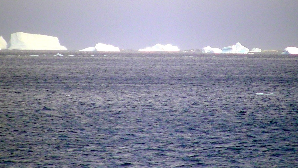 船の周りには氷山ばかり