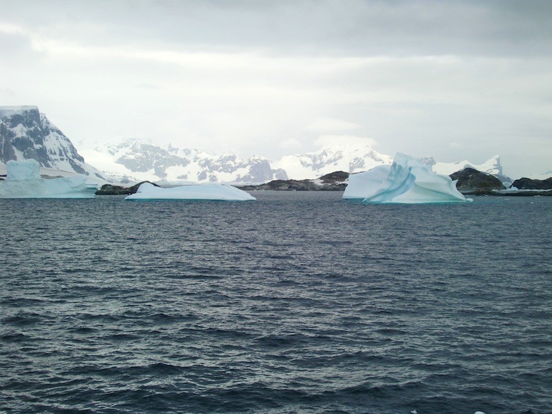 アルゼンチン島を離れて1時間後も氷山の浮かぶ海にいる