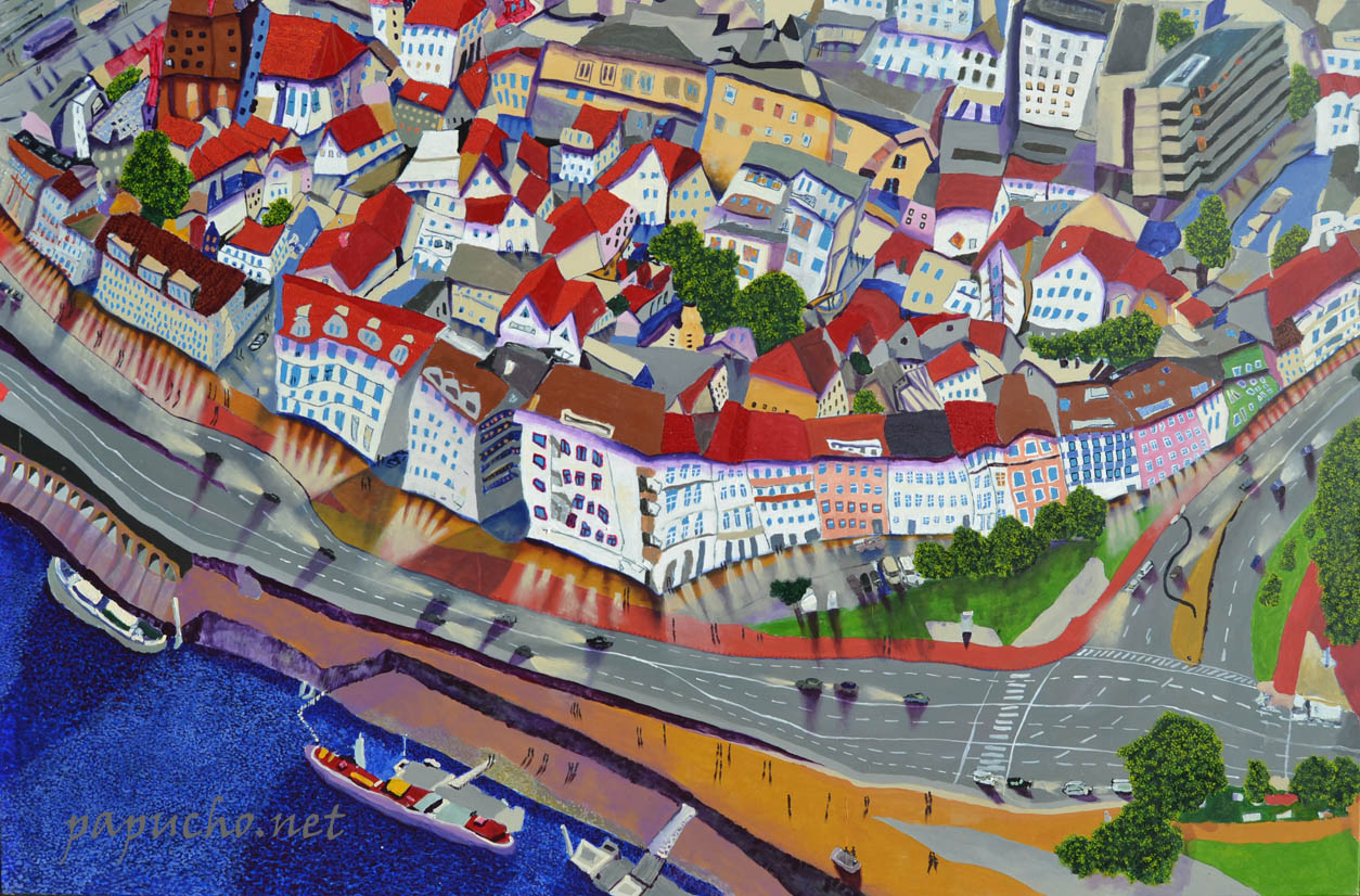 Schnoor von Oben / Acril auf Leinwand / 120 x 160 cm 