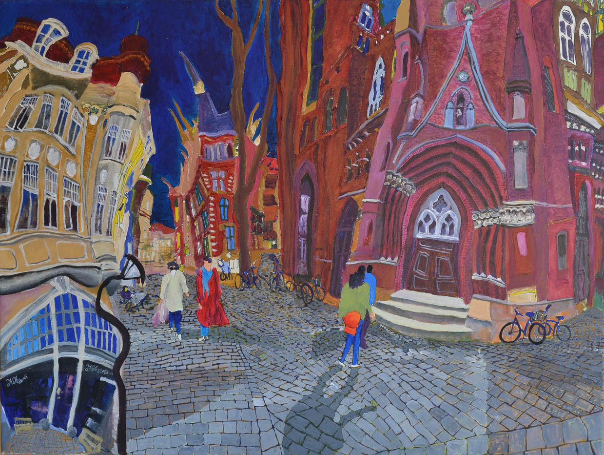 Lamberti-Kirche Oldenburg / Acryl auf Leinwand / 80 x 100 cm