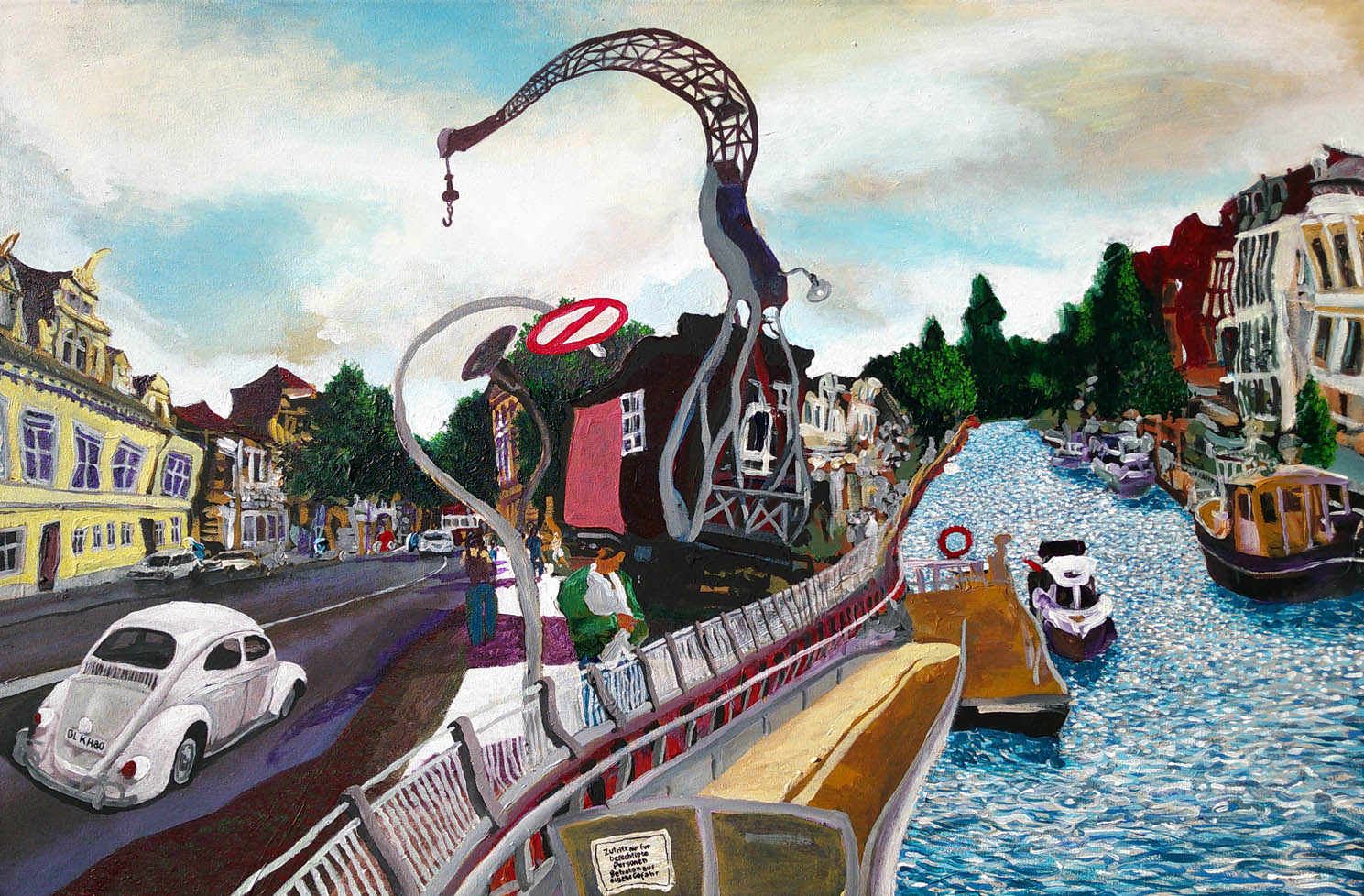Hafenkran Oldenburg / Acryl auf Leinwand / 52 x 79 cm