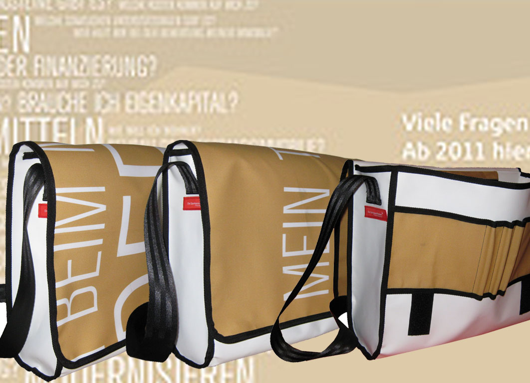 Upcycling Taschen für die "Sparkasse Bremen" 