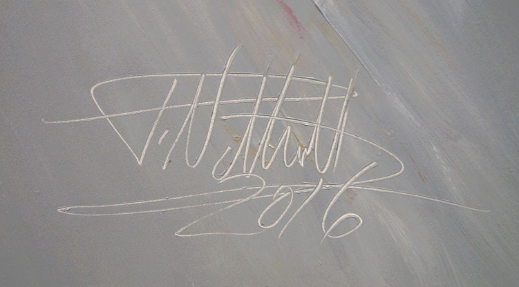 Signature of the artist Peter Nottrott and year of creation: 2016