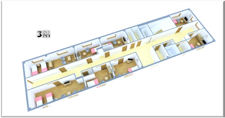 入居部屋などの３階見取り図