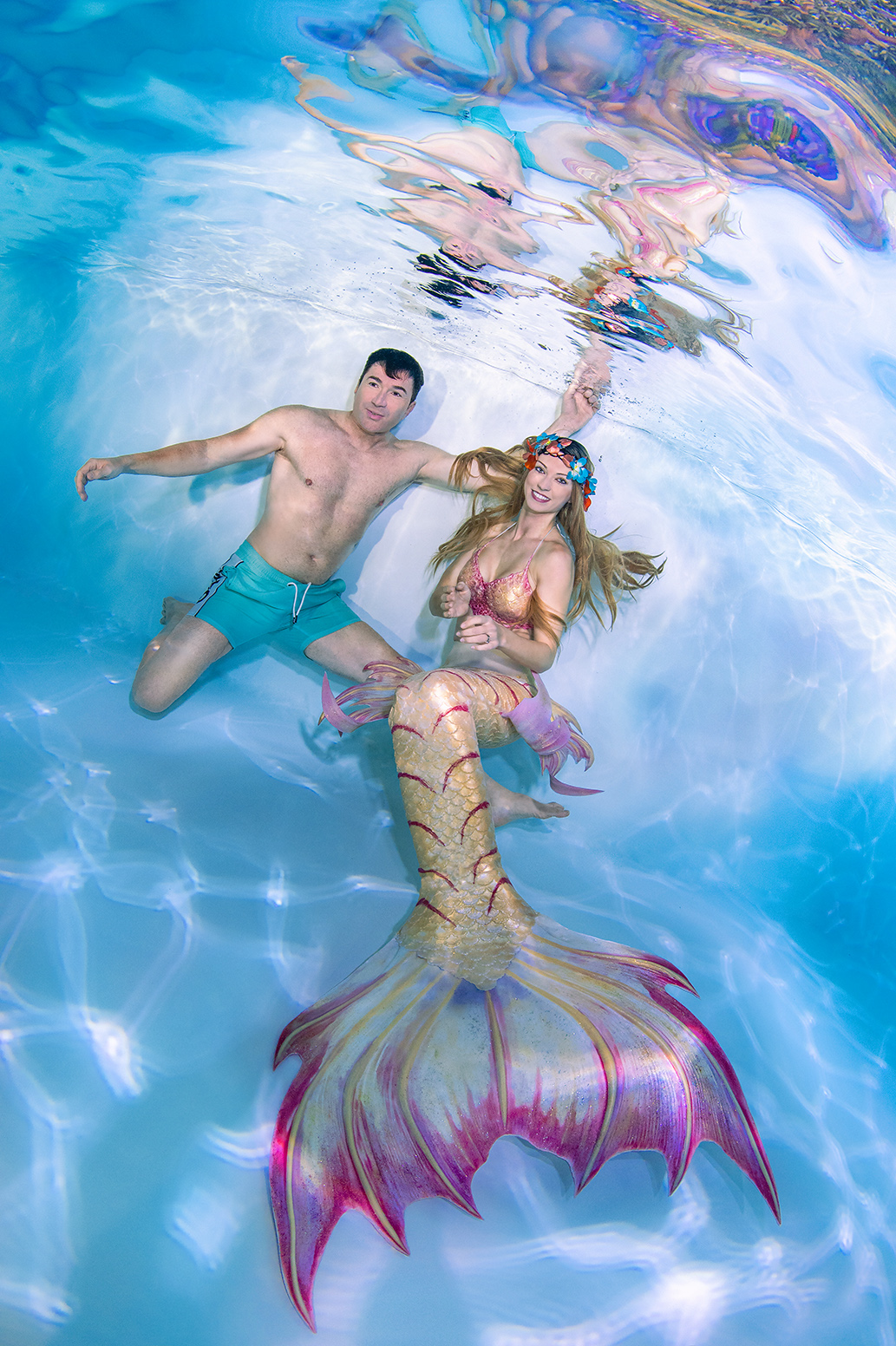 Unterwasserfoto mit Mermaid-Kat sowie Lucas Cordalis, Fotograf: Konstantin Killer