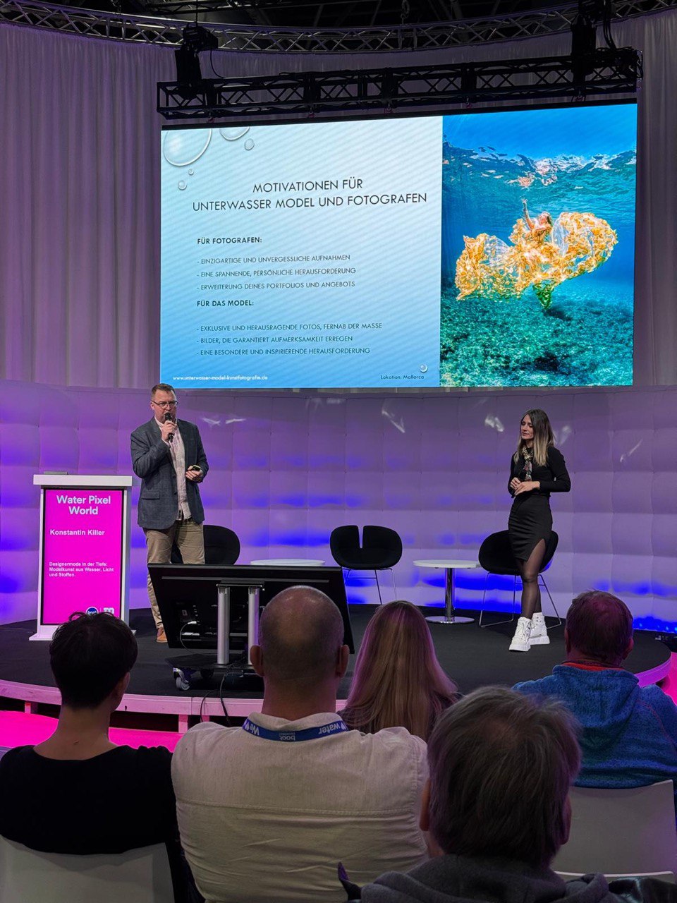 Boot Düsseldorf, Unterwasserfotograf Konstantin Killer, Water Pixel World Bühne Halle 11