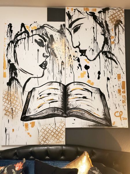 "Der Weg" CP´20 in 140x160x5cm, Acryl auf Leinwand, Schwarz+Gold (Preis auf Anfrage)